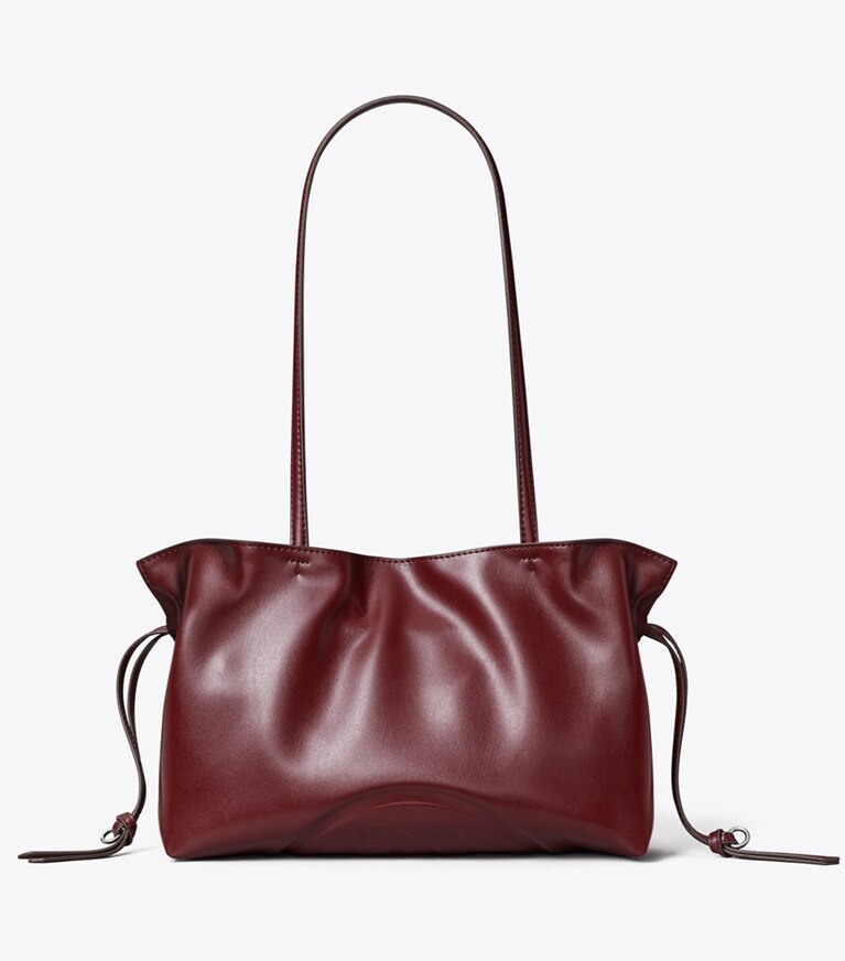 Tory Burch designer borse shopping Shopping piccola con coulisse Ella natuura™ in Merlot front