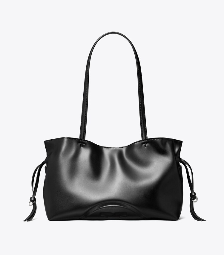 Tory Burch designer borse shopping Shopping piccola con coulisse Ella natuura™ in Black front