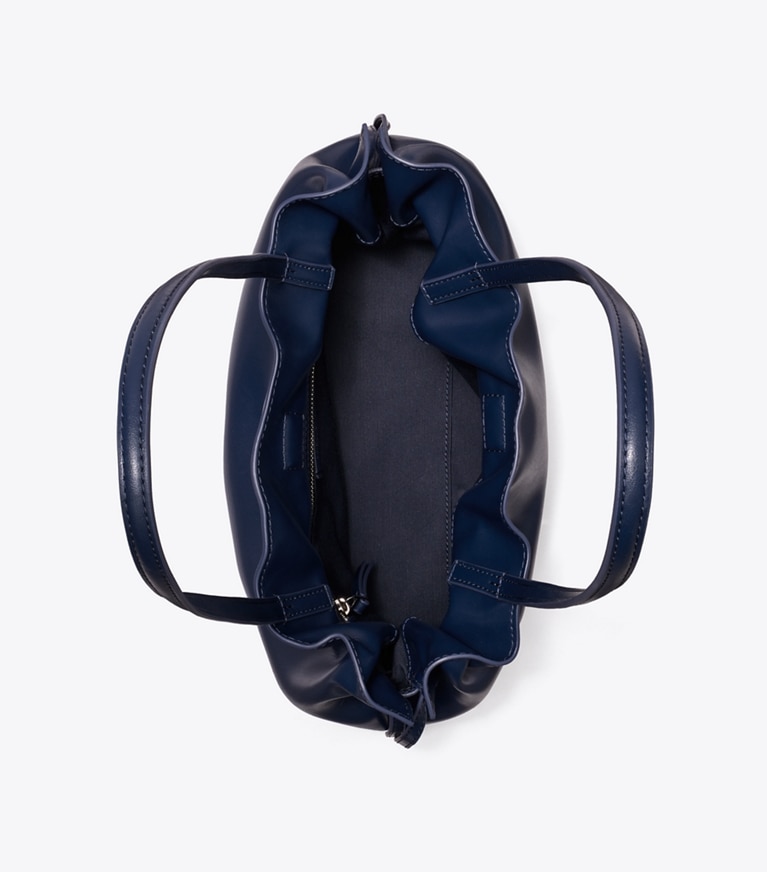 Tory Burch designer borse shopping Shopping piccola con coulisse Ella natuura™ in New Navy superiore