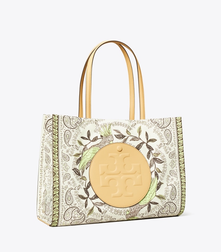 Tory Burch designer borse shopping Shopping piccola Ella stampata in Mint Cockatoo angle