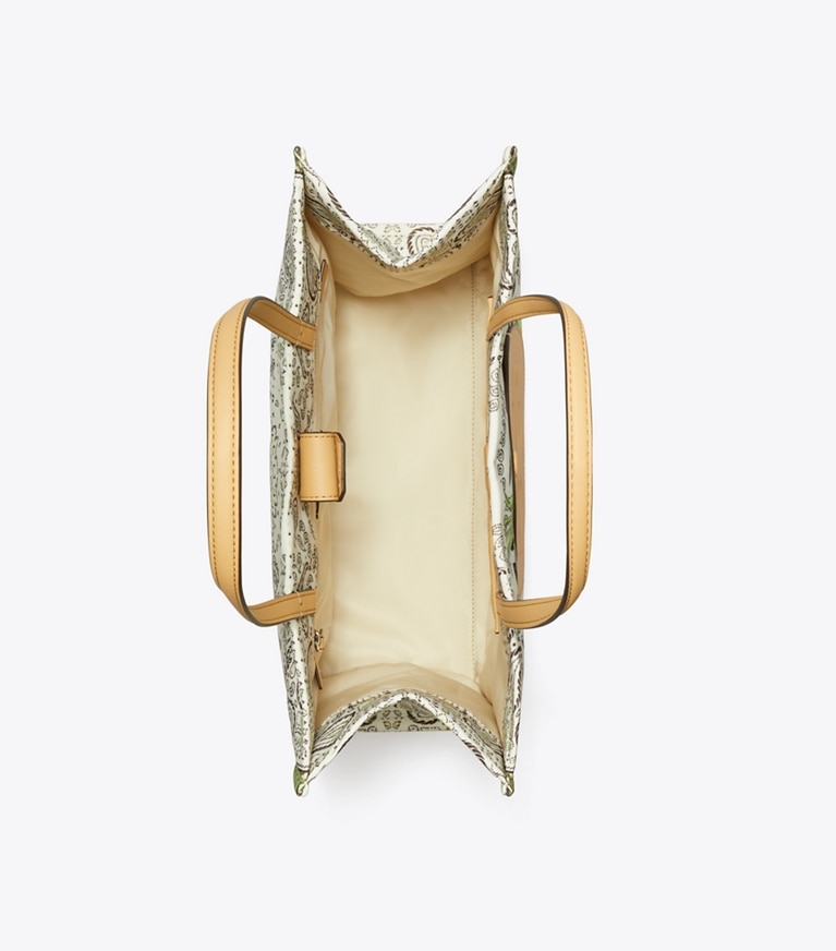 Tory Burch designer borse shopping Shopping piccola Ella stampata in Mint Cockatoo superiore