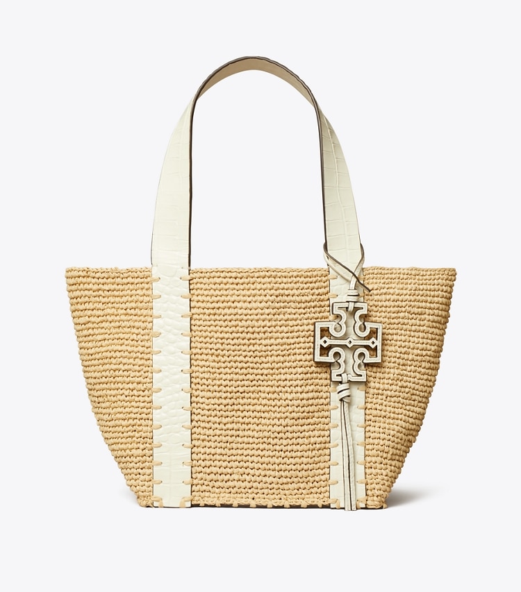 Tory Burch designer borse shopping Shopping piccola in paglia in Natural / Warm White front