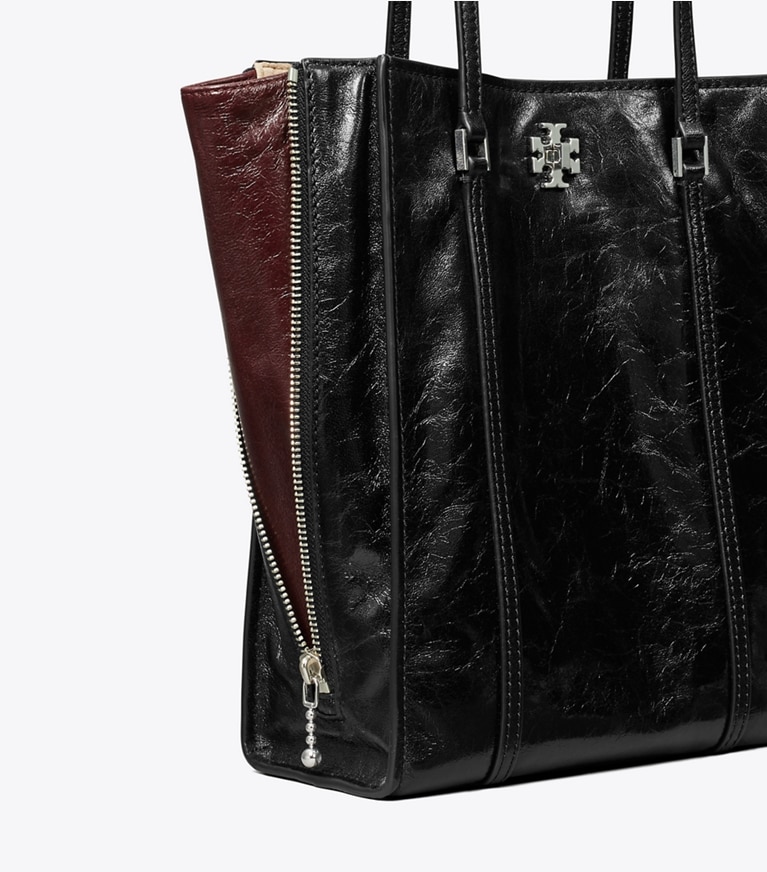 Tory Burch designer borse shopping Shopping piccola Kira Turnlock in Black angle