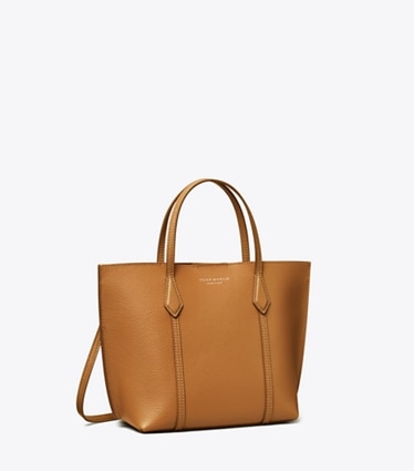 Tory Burch designer borse shopping Shopping piccola Perry con zip in Autumn Brown angle