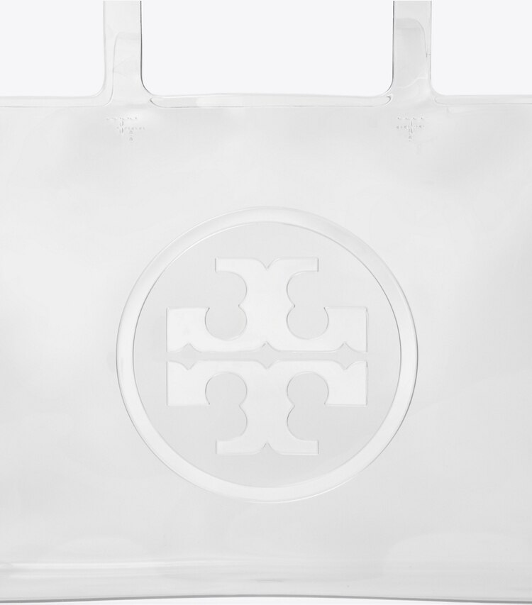 Tory Burch designer borse shopping Shopping piccola trasparente Ella in Crystal Clear dettaglio
