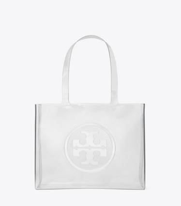 Tory Burch designer borse shopping Shopping piccola trasparente Ella in Crystal Clear front
