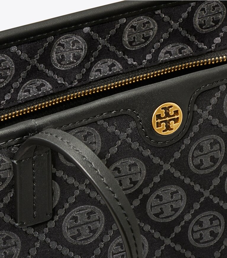 Tory Burch designer borse shopping Shopping T Monogram con zip in Black angle