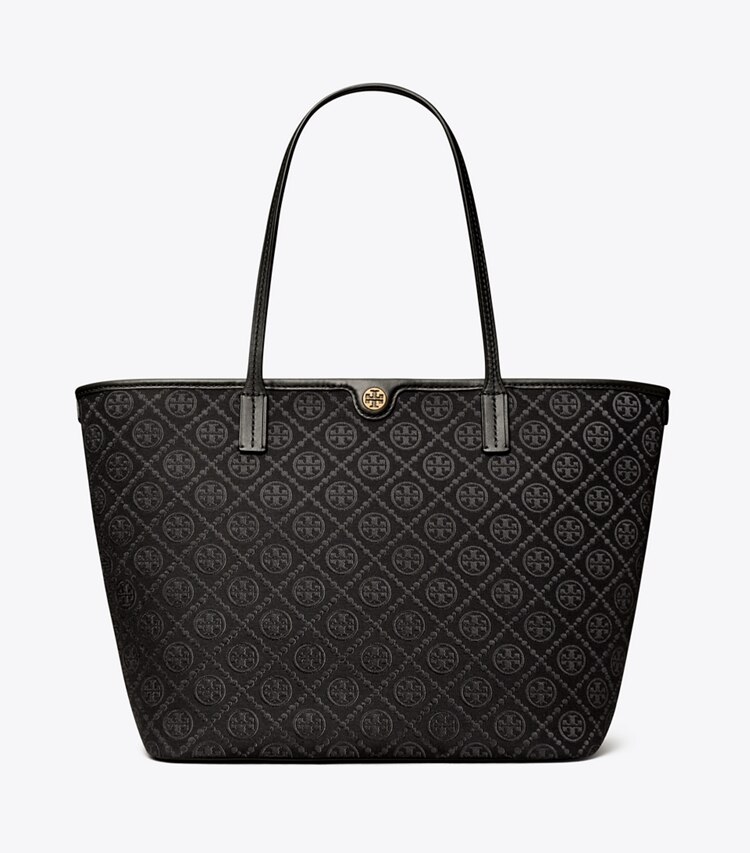 Tory Burch designer borse shopping Shopping T Monogram con zip in Black front