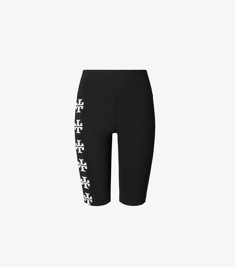 Tory Sport diseñador prendas inferiores Short de ciclismo con logo de compresión en Black T Logo Row frente
