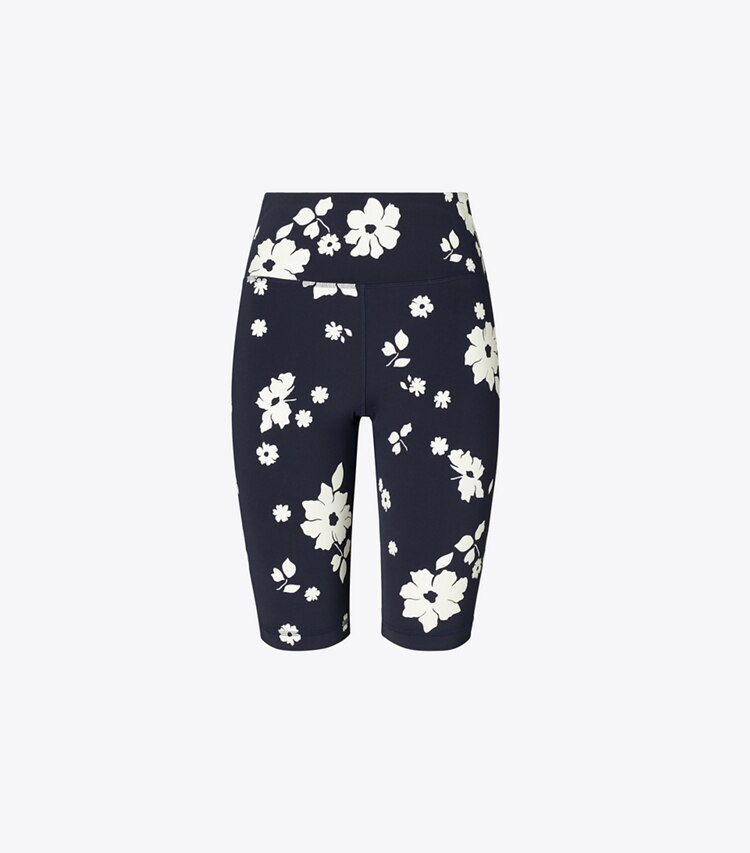 Tory Burch diseñador prendas inferiores Short de ciclismo de compresión en Medium Navy Contrast Floral frente