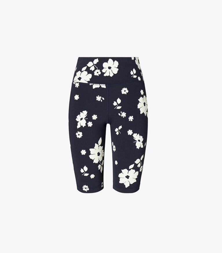 Tory Burch diseñador prendas inferiores Short de ciclismo de compresión en Medium Navy Contrast Floral frente