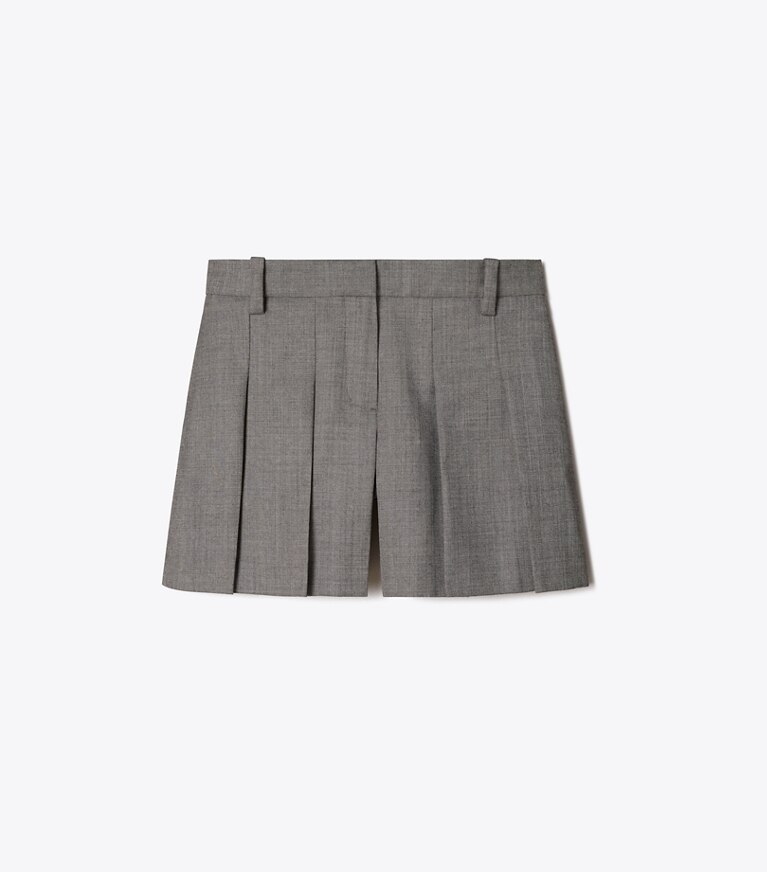 Tory Burch diseñador prendas inferiores Short de lana en Black / Gray frente