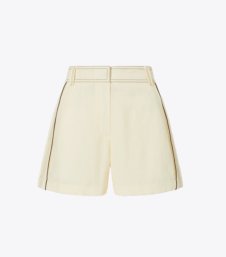 Tory Burch designer bas Short en lin in White front