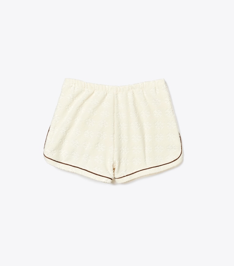 Tory Burch designer paréos Short en molleton jacquard in French Cream front