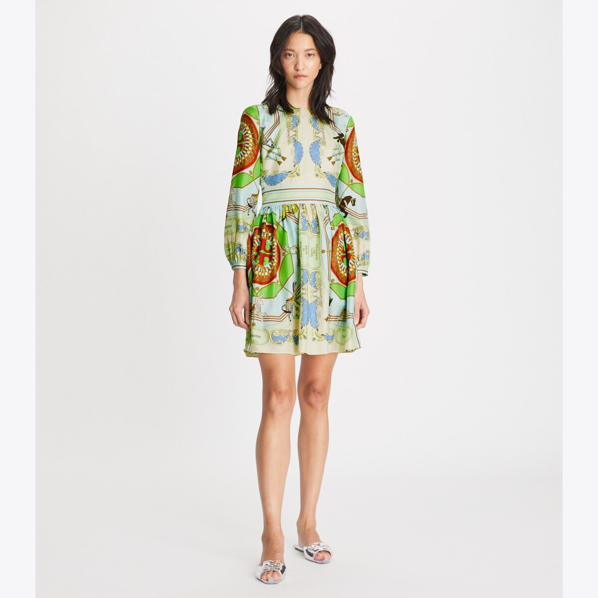 【送料 関税込】Tory Burch Printed silk and cotton minidress printed-silk-shirtdress-on-