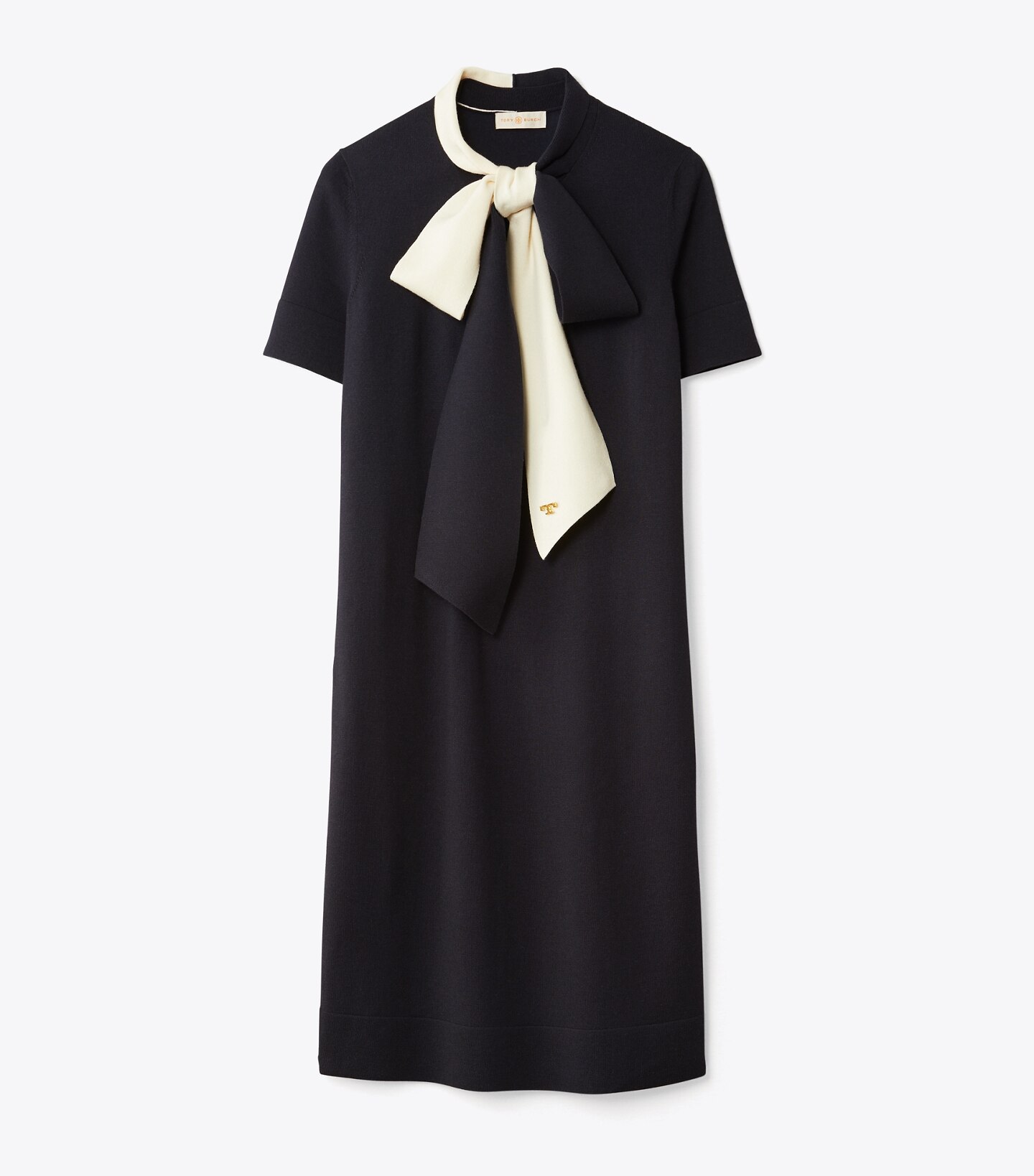 Short Sleeve Bow Sweater Dress