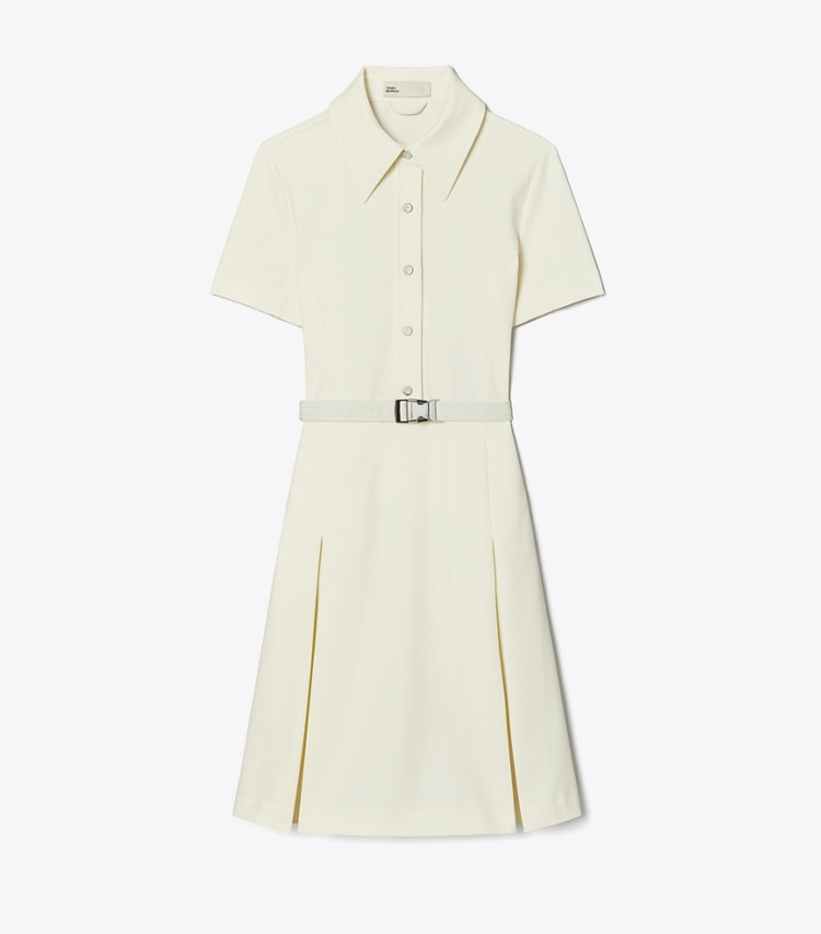 Tory Burch designer dresses Short-Sleeve Pleated Golf Dress in NEW IVORY front