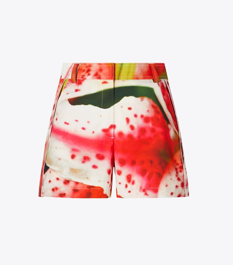 Tory Burch designer copricostume Shorts Camp in twill in Pink Lily front