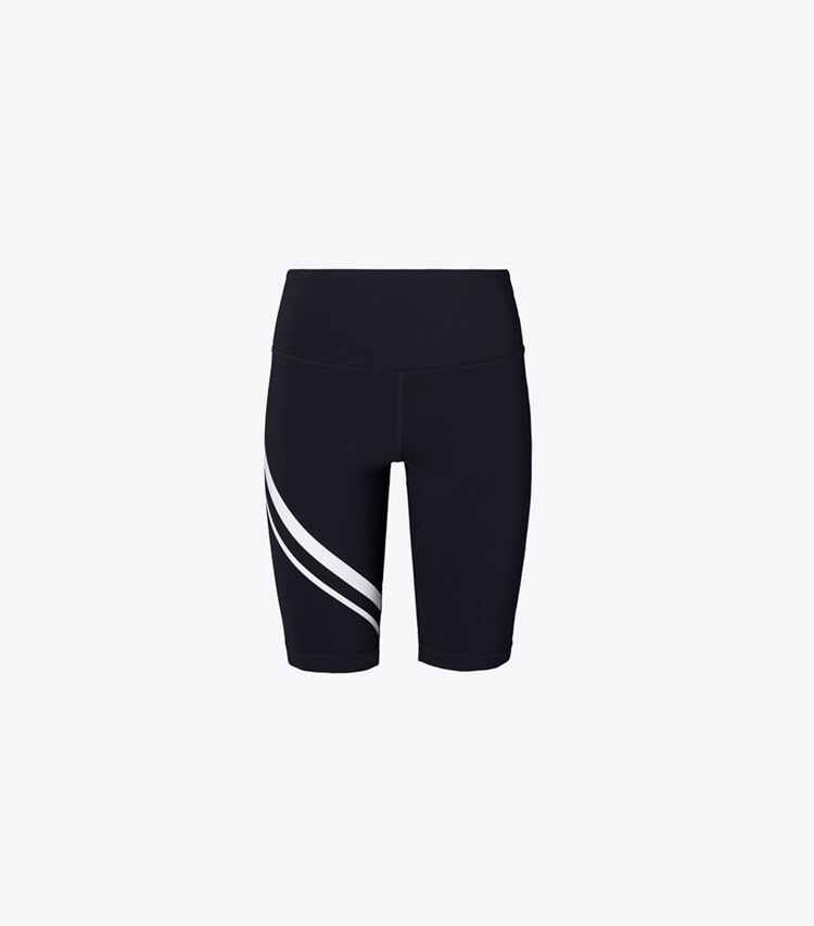 Tory Burch designer pantaloni Shorts da ciclista Chevron in BLACK front