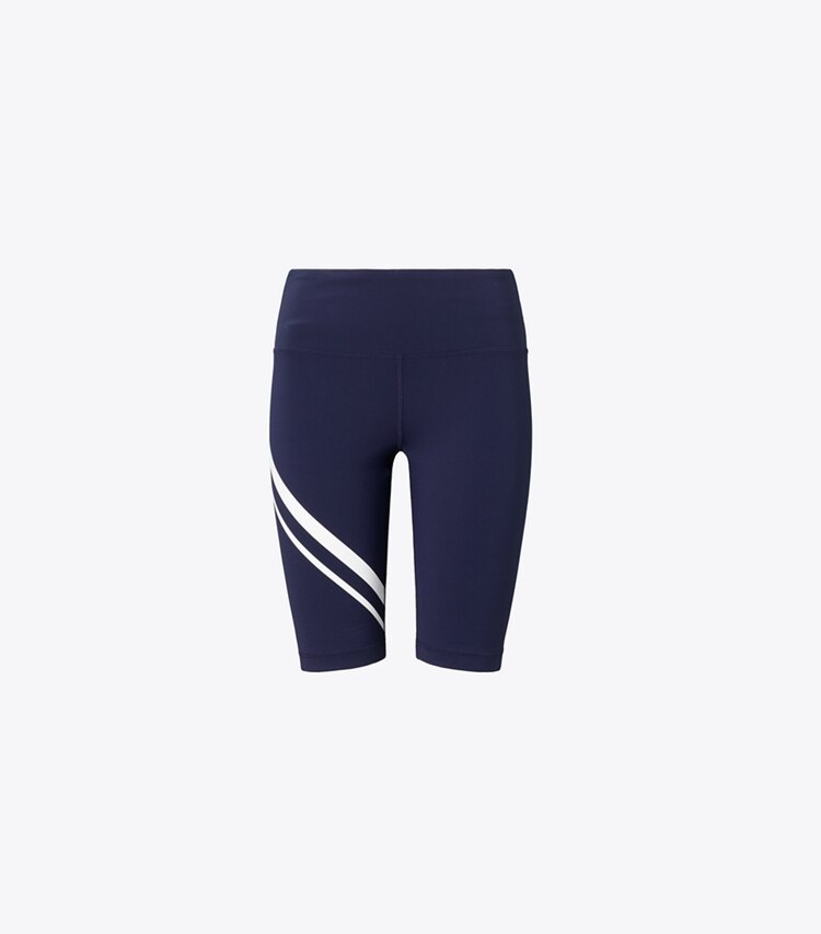 Tory Burch designer pantaloni Shorts da ciclista Chevron in TORY NAVY front