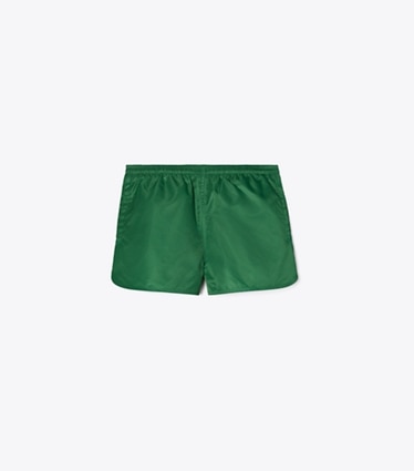 Tory Burch diseñador prendas inferiores Shorts de nailon en Dark Green frente