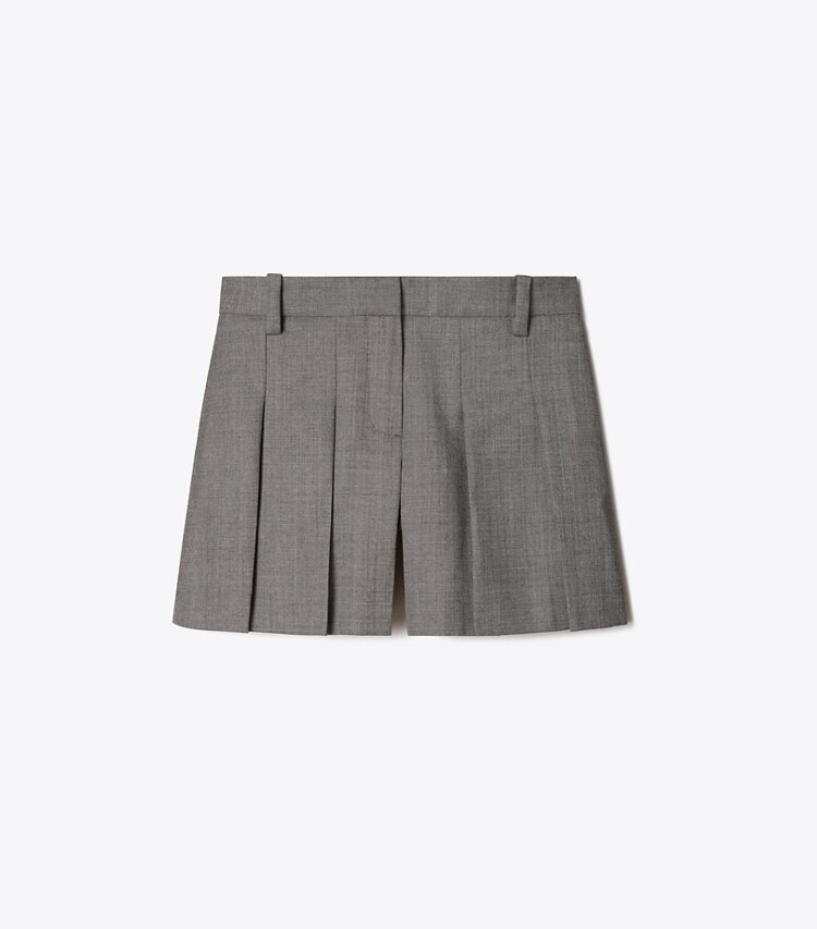 Tory Burch designer pantaloni Shorts in lana in Black / Gray front