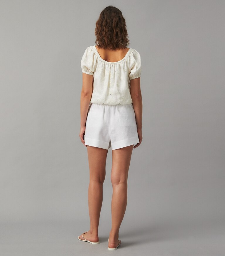 Tory Burch designer copricostume Shorts in lino in White front