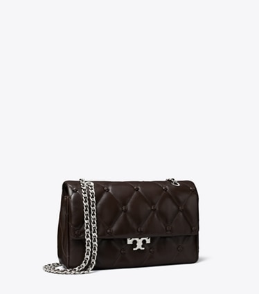 Tory Burch designer borse a tracolla Shoulder bag Bunny con nodo in Cocoa angle