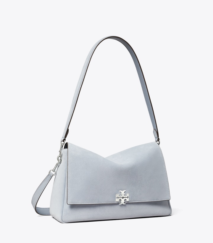 Tory Burch designer borse a tracolla Shoulder bag Charlie in suede in Vapor Blue angle