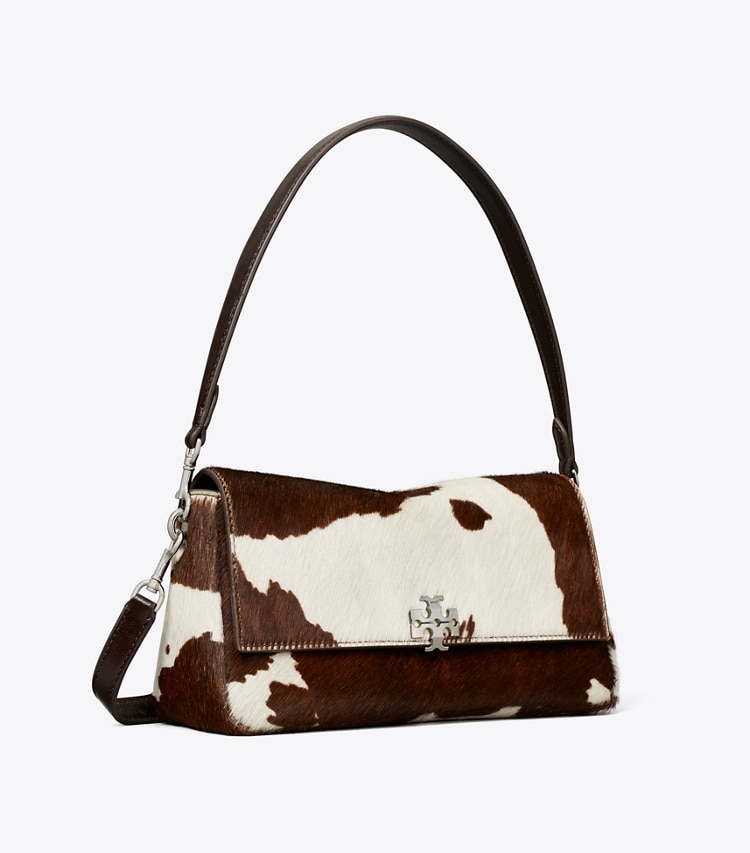 Tory Burch designer borse a tracolla Shoulder bag Charlie piccola in pelle di vitello in Mocha Brown / Shea Butter angle