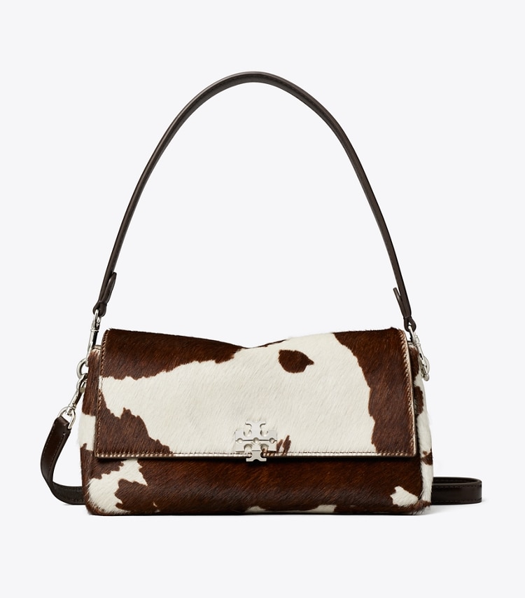 Tory Burch designer borse a tracolla Shoulder bag Charlie piccola in pelle di vitello in Mocha Brown / Shea Butter front