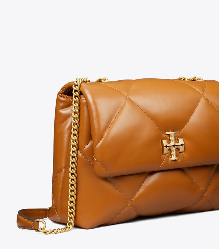 Tory Burch designer borse a tracolla Shoulder bag convertibile Kira con trapuntatura a diamante in Classic Chestnut dettaglio