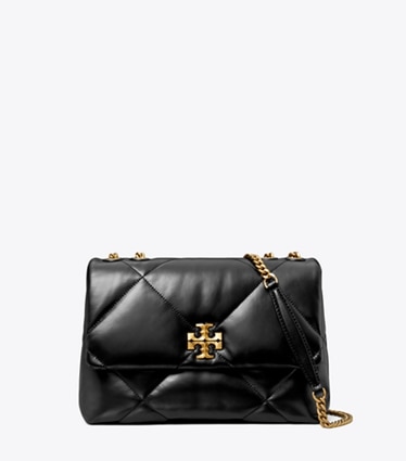 Tory Burch designer borse a tracolla Shoulder bag convertibile Kira con trapuntatura a diamante in Black front