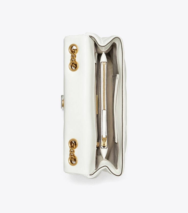 Tory Burch designer borse a tracolla Shoulder bag convertibile Kira con trapuntatura a diamante in Blanc angle