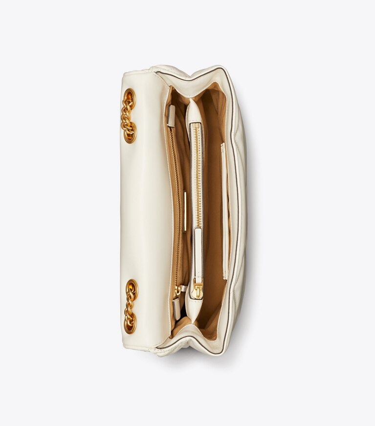 Tory Burch designer borse a tracolla Shoulder bag convertibile Kira con trapuntatura a diamante in Warm White angle