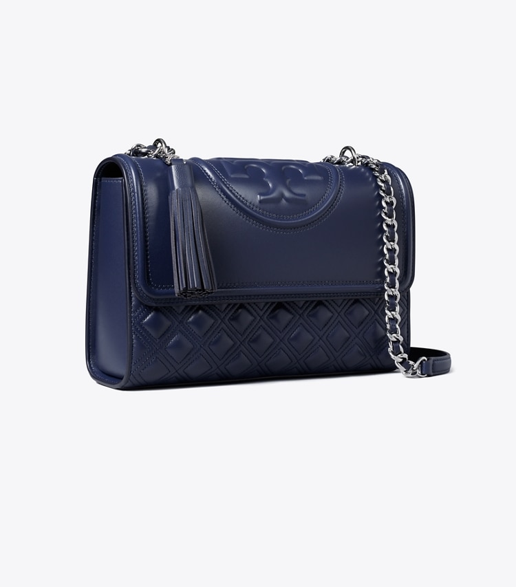 Tory Burch designer borse a tracolla Shoulder bag Fleming convertibile in Royal Navy angle