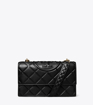 Tory Burch designer borse a tracolla Shoulder bag Fleming convertibile in Black front