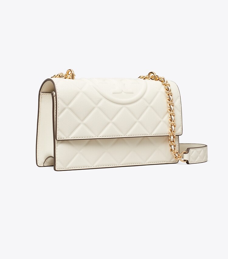 Tory Burch designer borse a tracolla Shoulder bag Fleming piccola convertibile in Light Cream angle