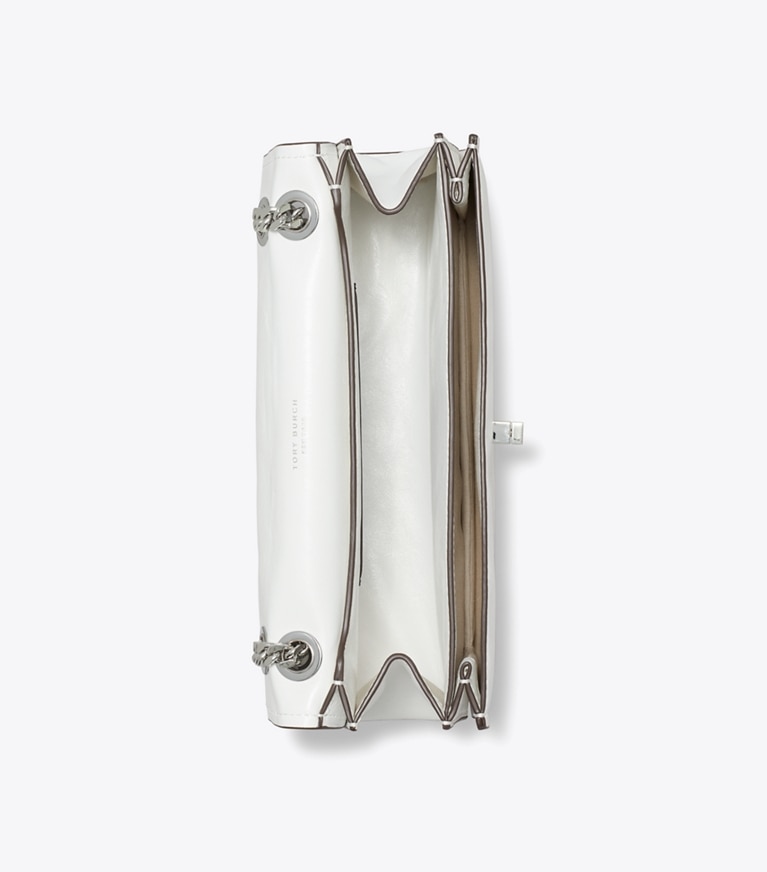 Tory Burch designer borse a tracolla Shoulder bag Kira con dettaglio a girello in BIANCO angle