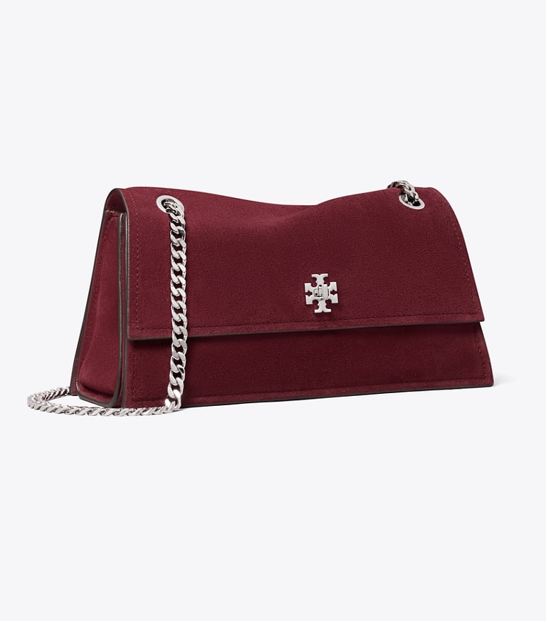 Tory Burch designer borse a tracolla Shoulder bag Kira in suede con dettaglio a girello in Merlot angle