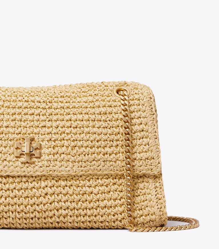 Tory Burch designer borse a tracolla Shoulder bag Kira intrecciata con turnlock in Natural dettaglio