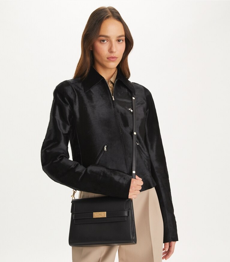 Tory Burch designer borse a tracolla Shoulder bag Lee Radziwill in Black additional on model