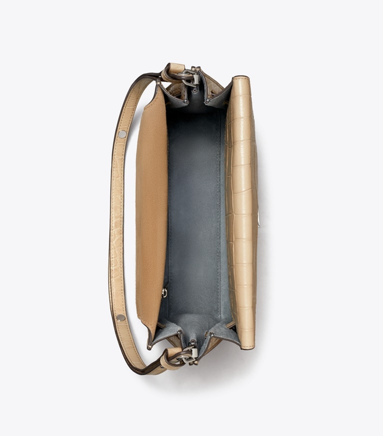 Tory Burch designer borse a tracolla Shoulder bag Lee Radziwill con rilievo a coccodrillo in Light Hickory superiore