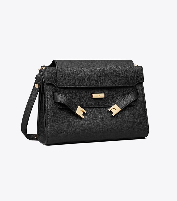 Tory Burch designer borse a tracolla Shoulder bag Lee Radziwill in pelle martellata in Black angle