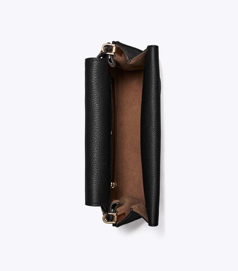 Tory Burch designer borse a tracolla Shoulder bag Lee Radziwill in pelle martellata in Black angle