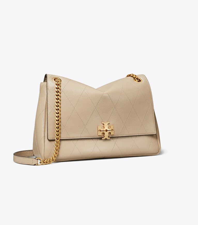 Tory Burch designer borse a tracolla Shoulder bag matelassé Charlie in Soft Cement angle