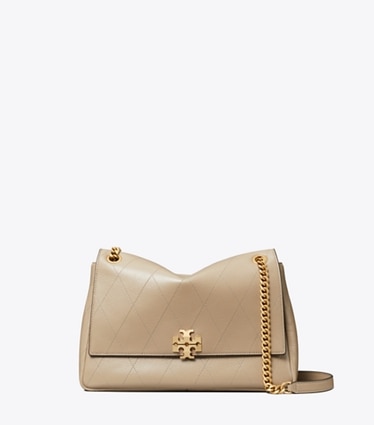 Tory Burch designer borse a tracolla Shoulder bag matelassé Charlie in Soft Cement front