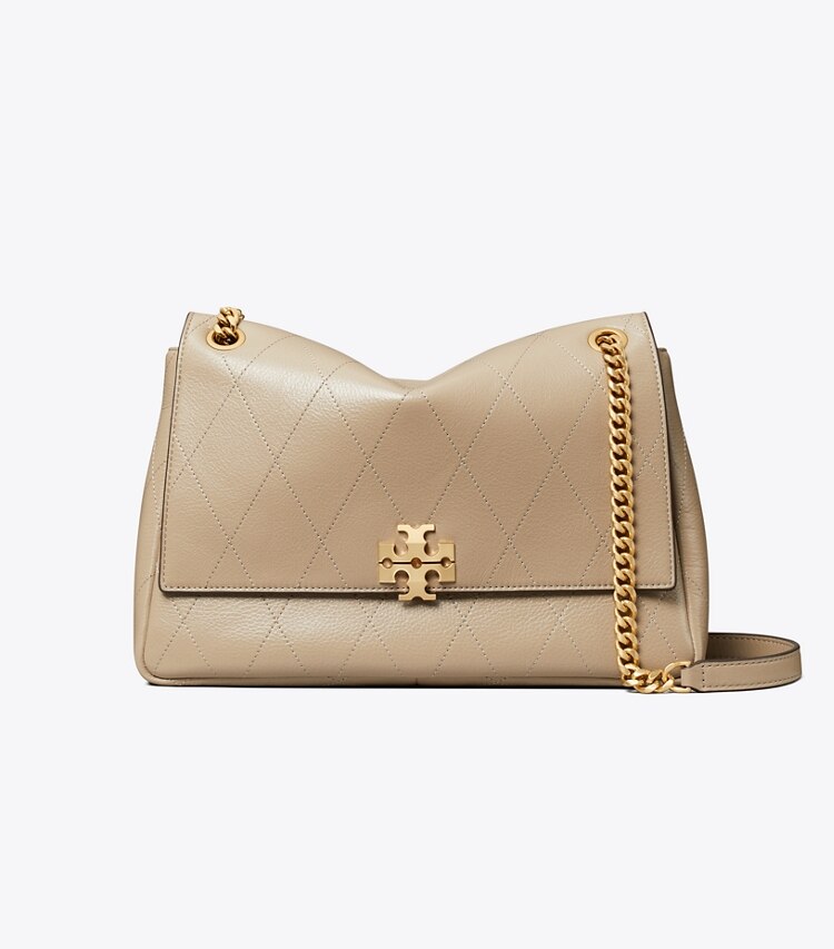Tory Burch designer borse a tracolla Shoulder bag matelassé Charlie in Soft Cement front
