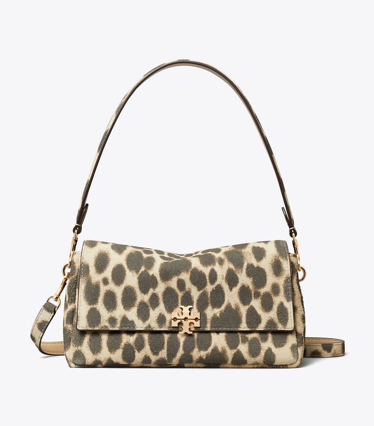 Tory Burch designer borse a tracolla Shoulder bag piccola Charlie in suede in Leopard Spots front