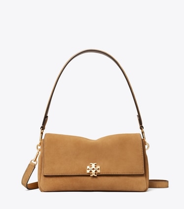 Tory Burch designer borse a tracolla Shoulder bag piccola Charlie in suede in Toffee front